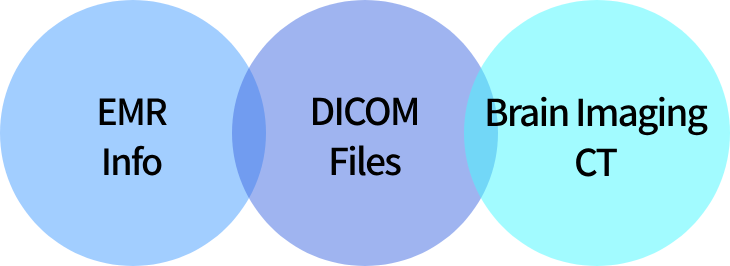 EMR info DICOM files brain imaging CT